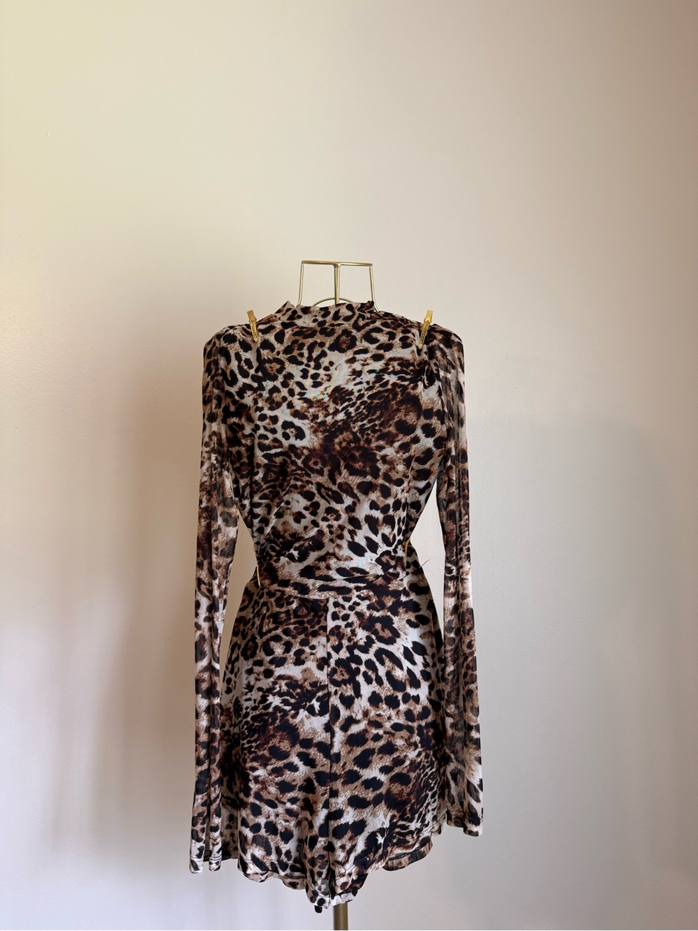 Leopard Print Long Sleeve romper